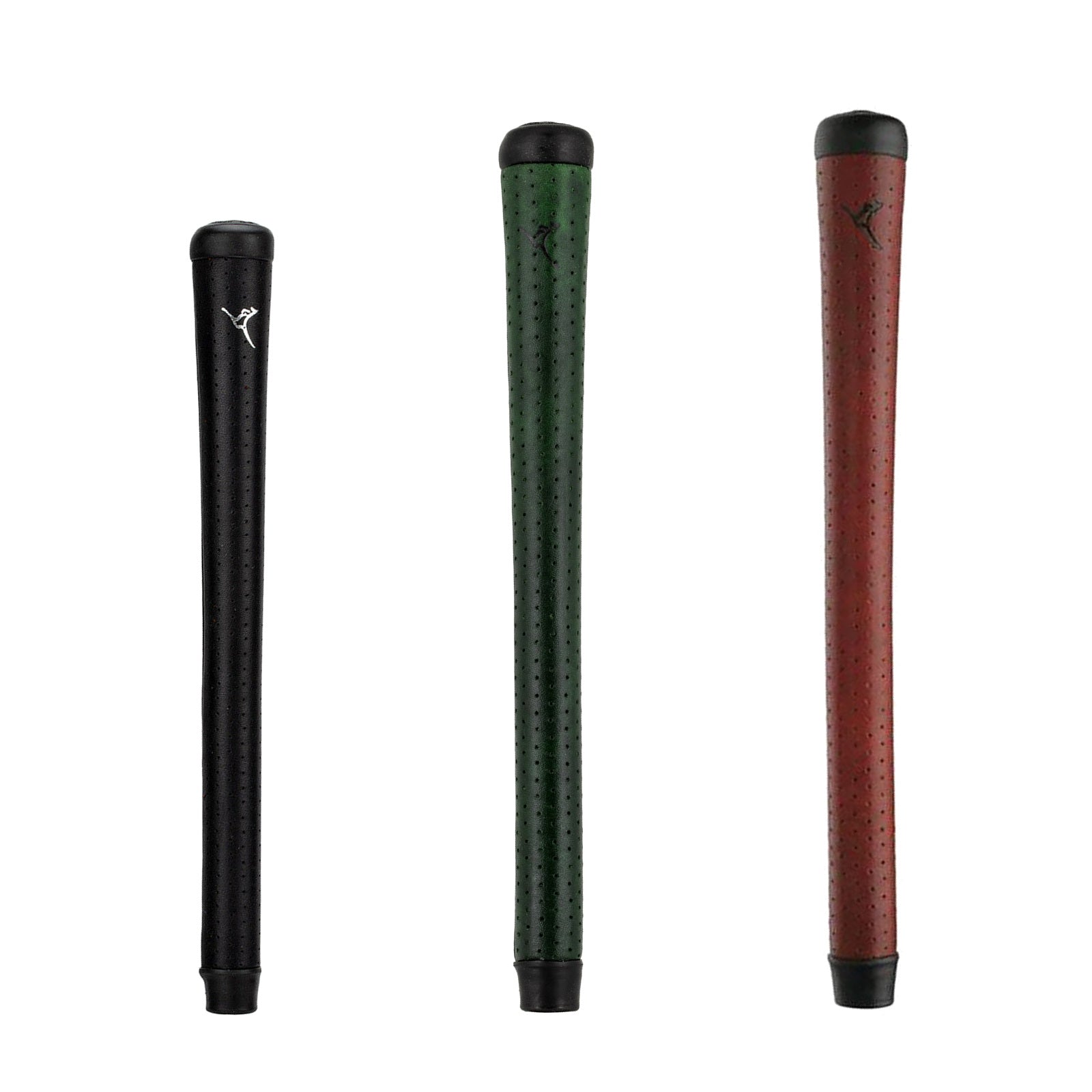 Roo Sewn Swinger grips in Black, Dark Green, and Red